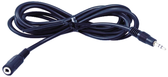 RS PRO Male 3.5mm Stereo Jack to Female 3.5mm Stereo Jack Aux Cable, Black, 2m