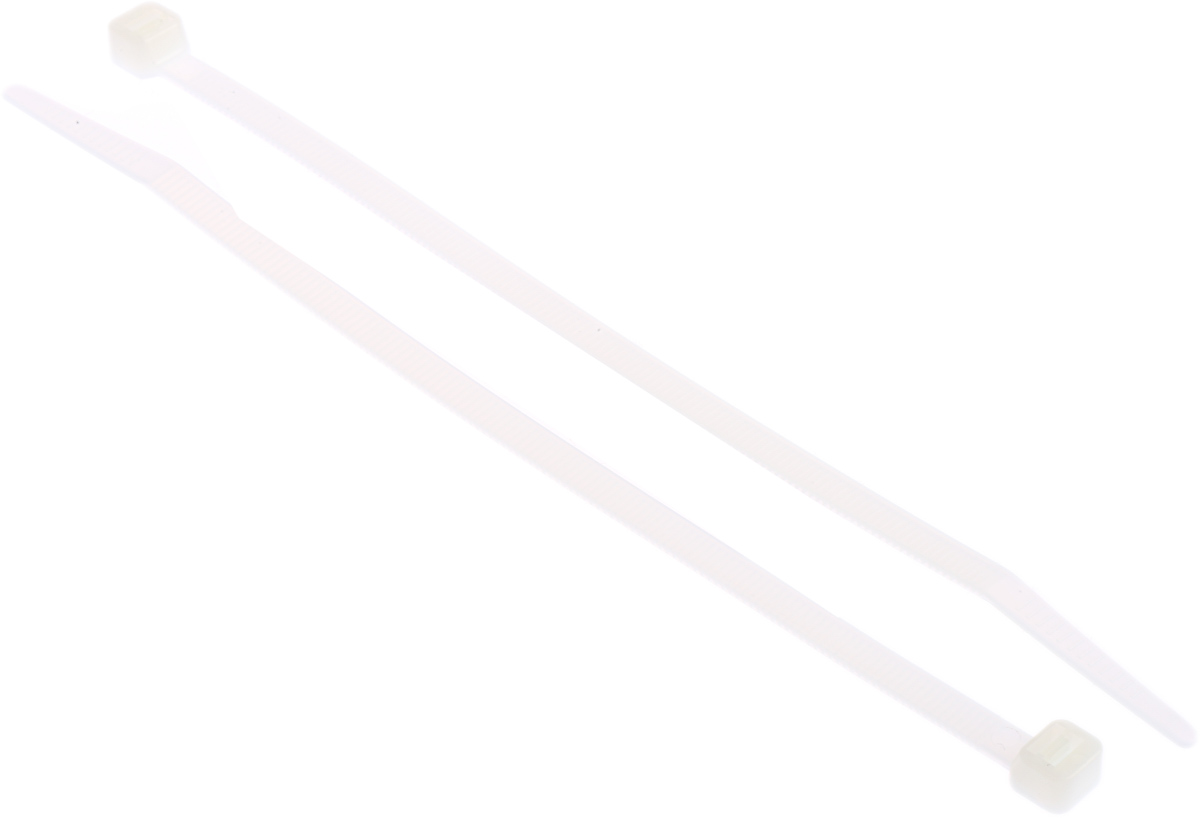 RS PRO Cable Tie, 160mm x 4.8 mm, Natural Nylon, Pk-100