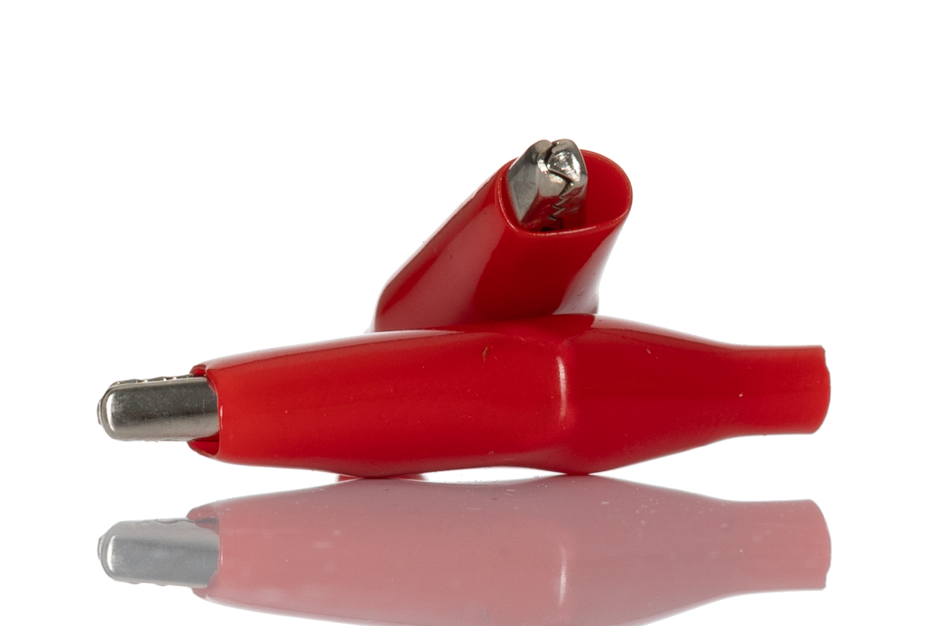 RS PRO Crocodile Clip, Nickel-Plated Steel Contact, 5A, Red