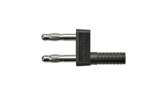 Schutzinger Black, Male Banana adapter and Nickel Plated