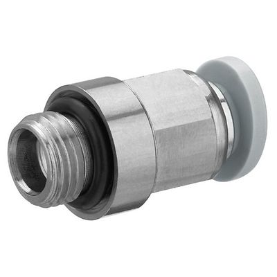 EMERSON – AVENTICS QR1-S-RPN Series Straight Fitting, G 3/8 to Push In 12 mm, Threaded Connection Style, 2121012380