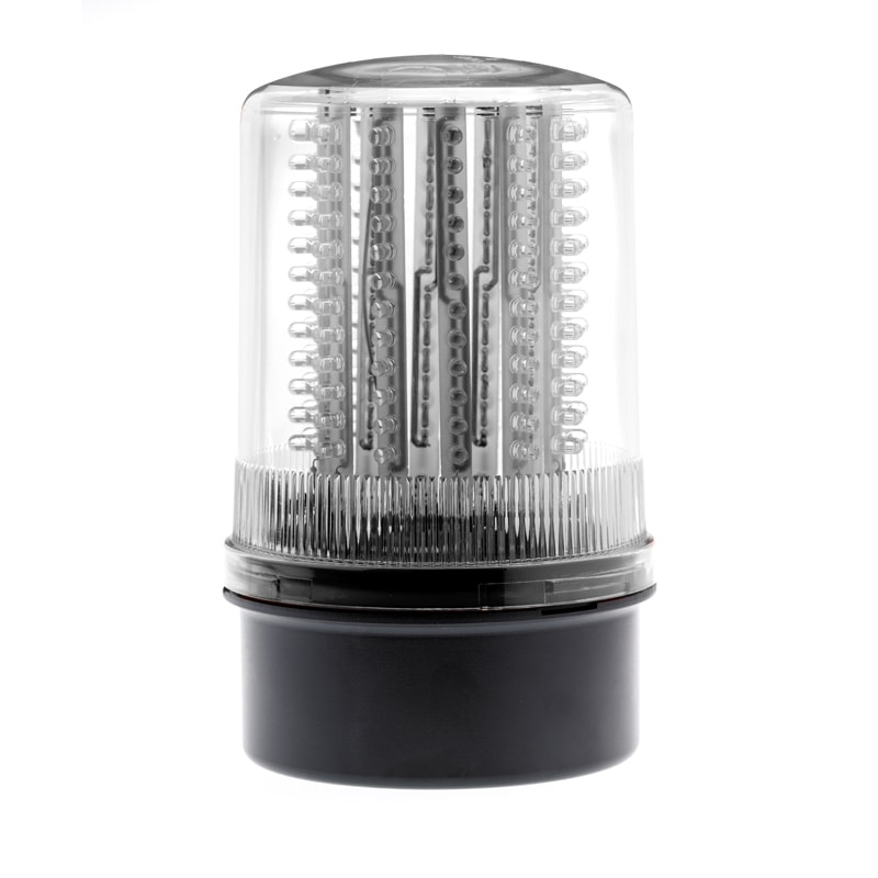 Moflash LED201 Series White Multiple Effect Beacon, 24 V, Box Mount, Surface Mount, LED Bulb, IP65