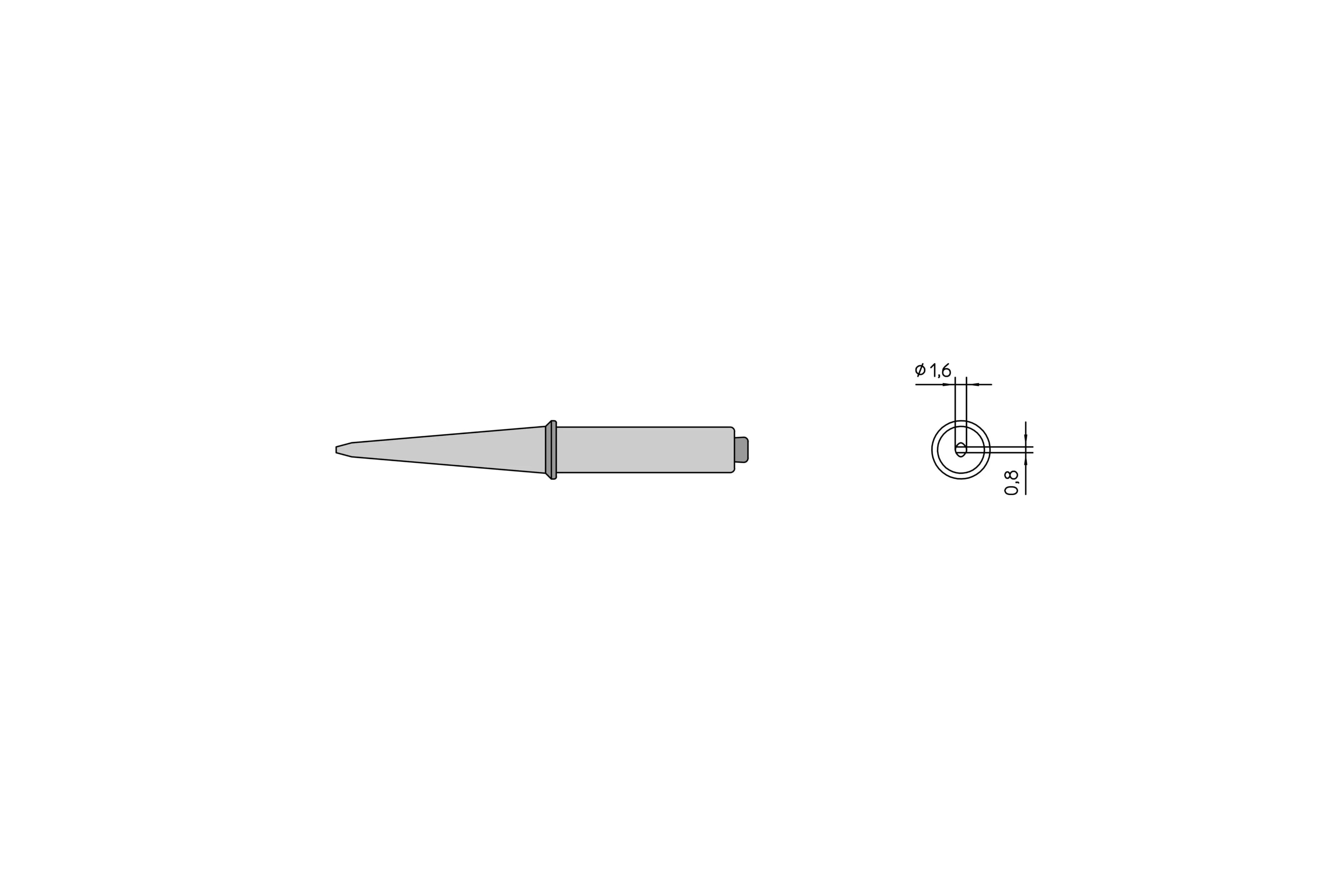 Weller CT5C7 (370°C) 3,2 mm Screwdriver Soldering Iron Tip for use with W61