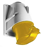 Amphenol Industrial, CMA IP44 Yellow Panel Mount 3P + E Right Angle Industrial Power Socket, Rated At 16A, 110 V