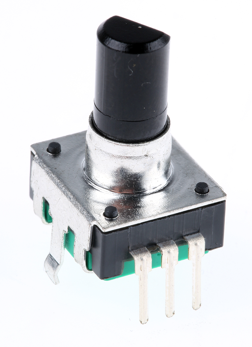 Bourns 24 Pulse Incremental Mechanical Rotary Encoder with a 6 mm Flat Shaft (Not Indexed), Through Hole