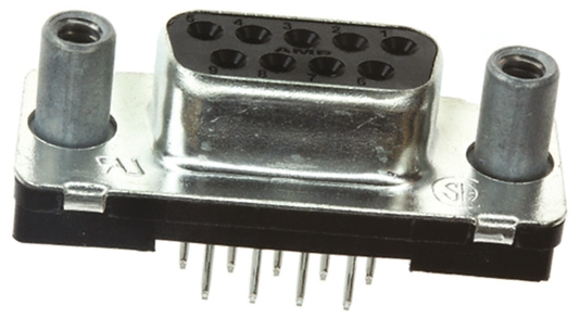 TE Connectivity Amplimite HD-20 9 Way Through Hole D-sub Connector Socket, 2.74mm Pitch, with 4-40 UNC, Female Screw
