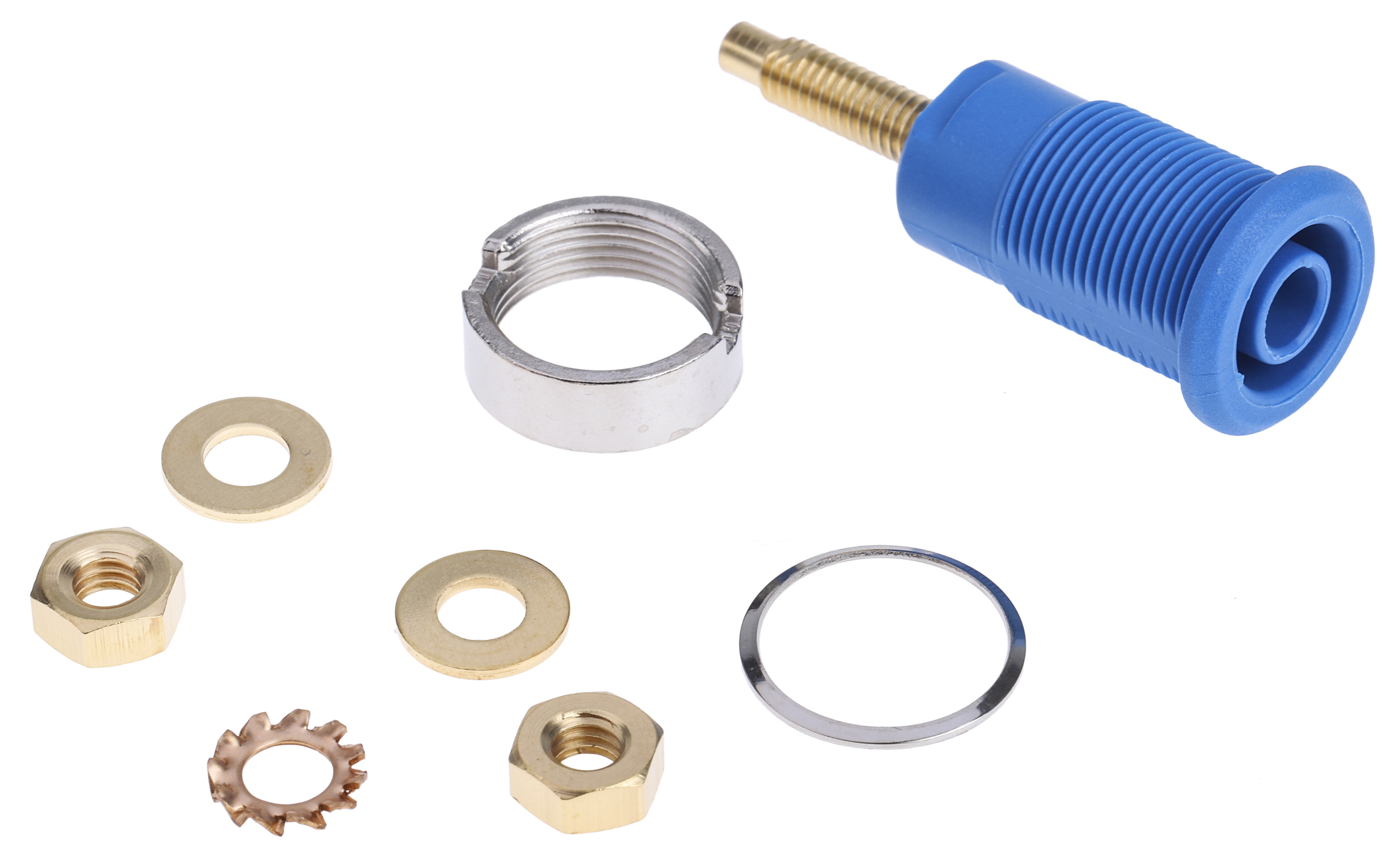 Staubli Blue Female Banana Socket, 4 mm Connector, Solder Termination, 32A, 1000V, Gold Plating