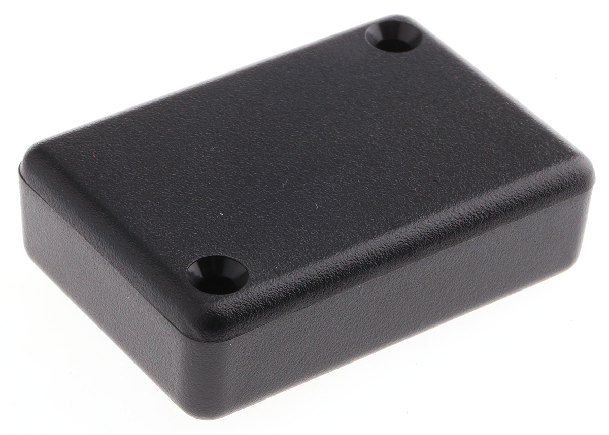 Hammond 1551 Series Black ABS Enclosure, IP54, Flanged, Black Lid, 50 x 35 x 15mm