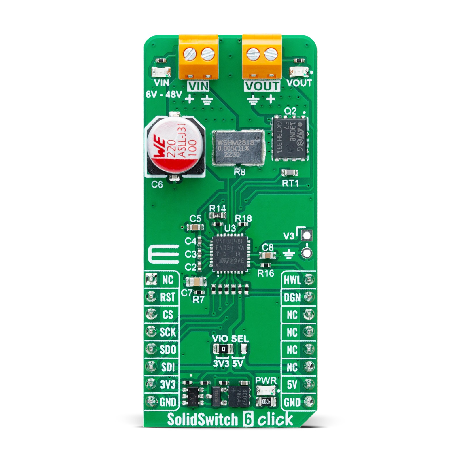 MikroElektronika High-Side Switch Controller with Intelligent E-Fuse Protection From STMicroElectronic MOSFET for