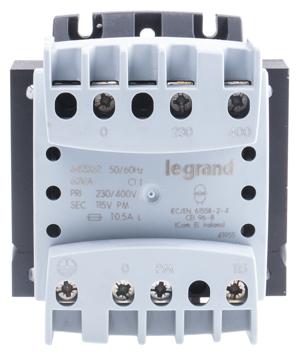 Legrand 63VA DIN Rail Transformer, 230 → 400V Primary, 115V Secondary