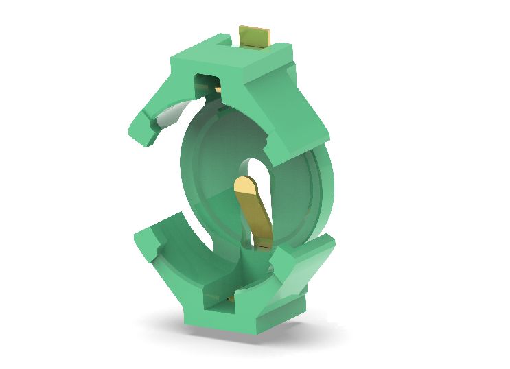 TE Connectivity Coin Cell Battery Holder, Top Spring Arm Contact