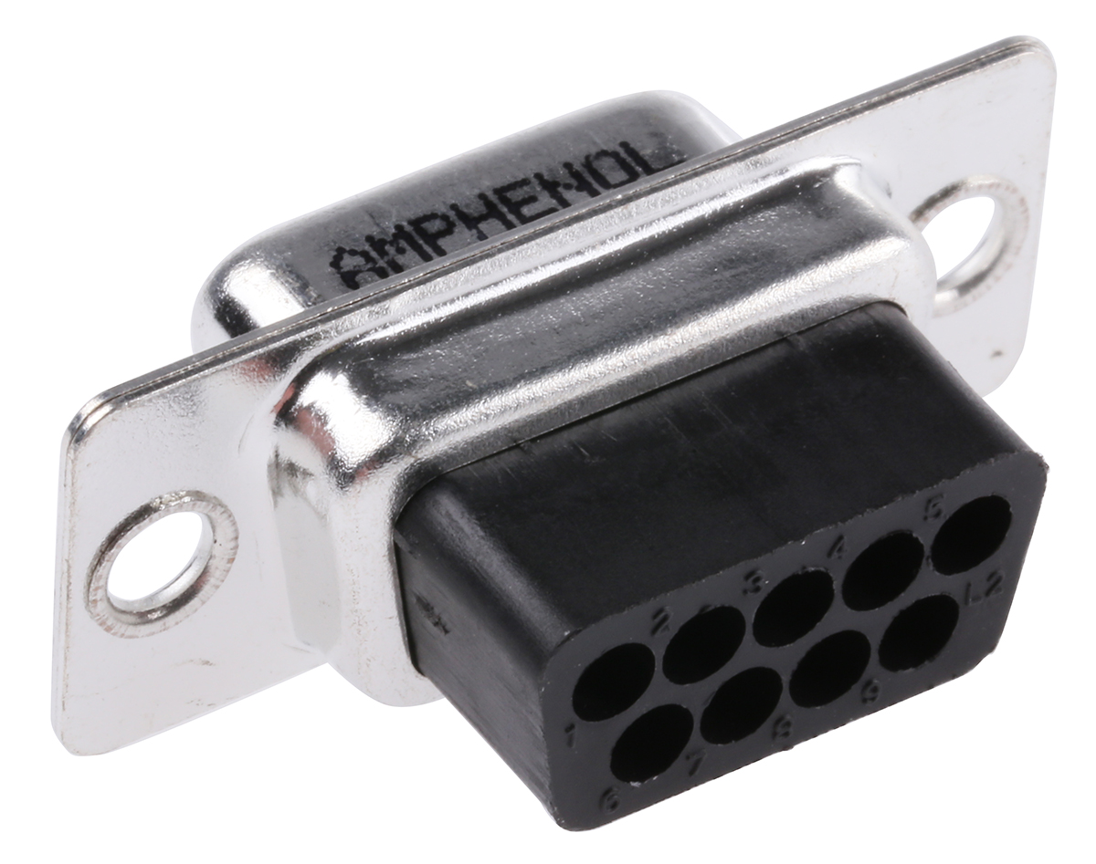 Amphenol Communications Solutions L177RR 9 Way Cable Mount D-sub Connector Socket, 2.74mm Pitch