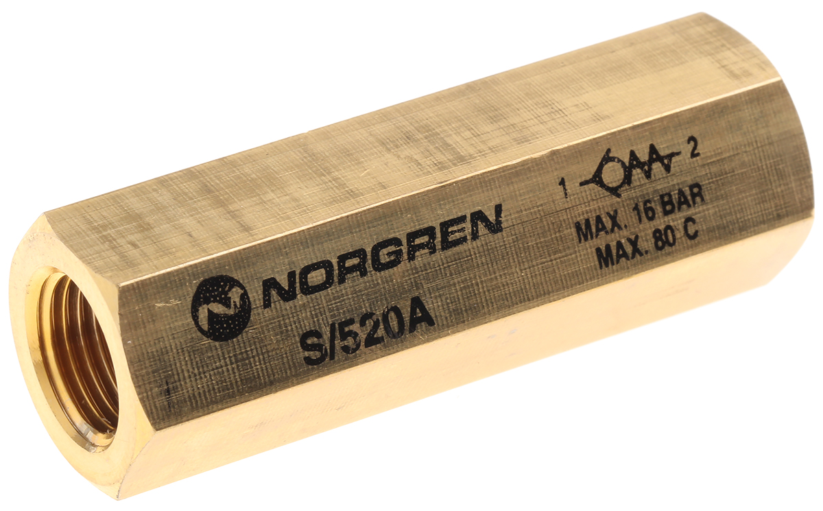 Norgren S/520 Non Return Valve G 1/8 Female Inlet, G 1/8 Female Outlet, 0.3 to 16bar