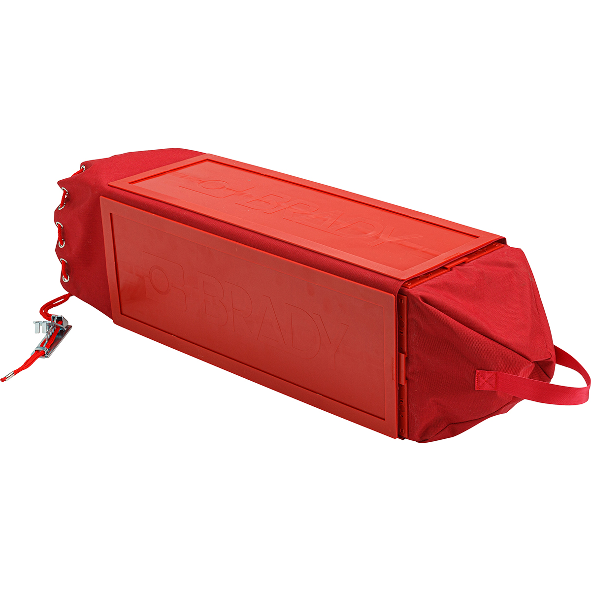 Brady Red 4-Lock ABS Plastic Pendant Lockout Covers & Cinch Bags, 9.53mm Shackle