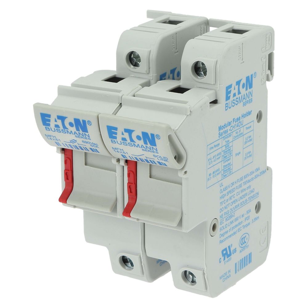 Eaton 50A Fuse Holder for 14 x 51mm Fuse, 3P, 700/750V ac/dc