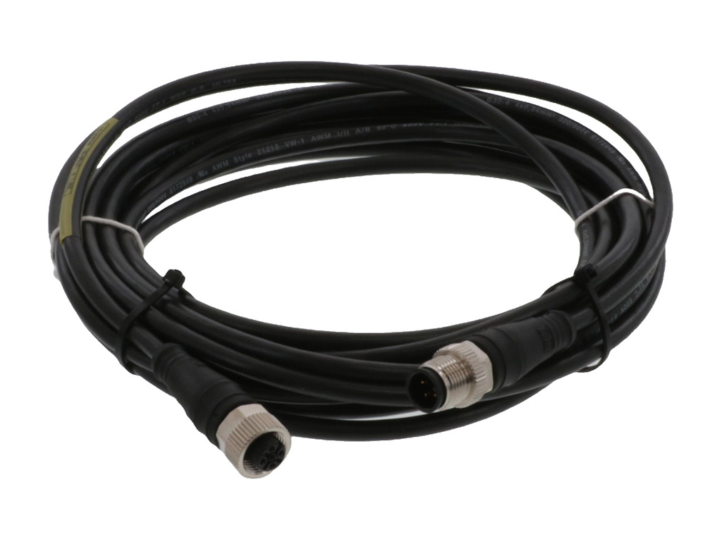 Molex Male 4 way M12 Micro Change to Female 4 way M12 Micro Change Cordset, 5 m