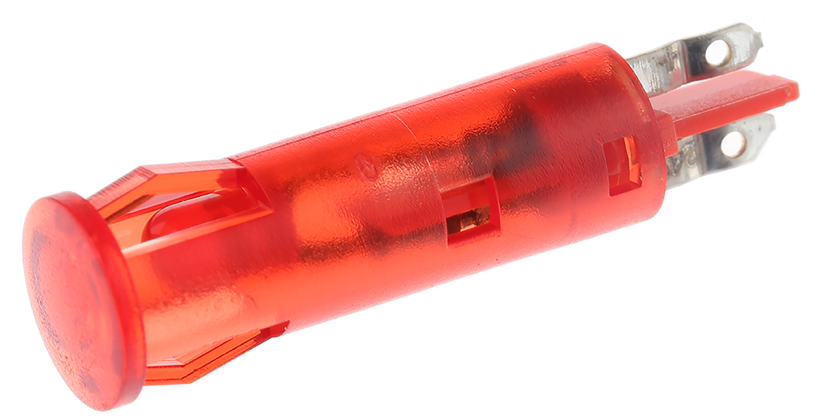 Signal Construct Red Panel Mount Indicator, 24 → 28V, 6mm Mounting Hole Size, Solder Tab Termination