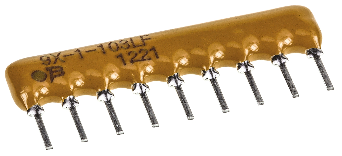 Bourns, 4600X 10kΩ ±2% Bussed Resistor Array, 8 Resistors, 1.13W total, SIP, Through Hole