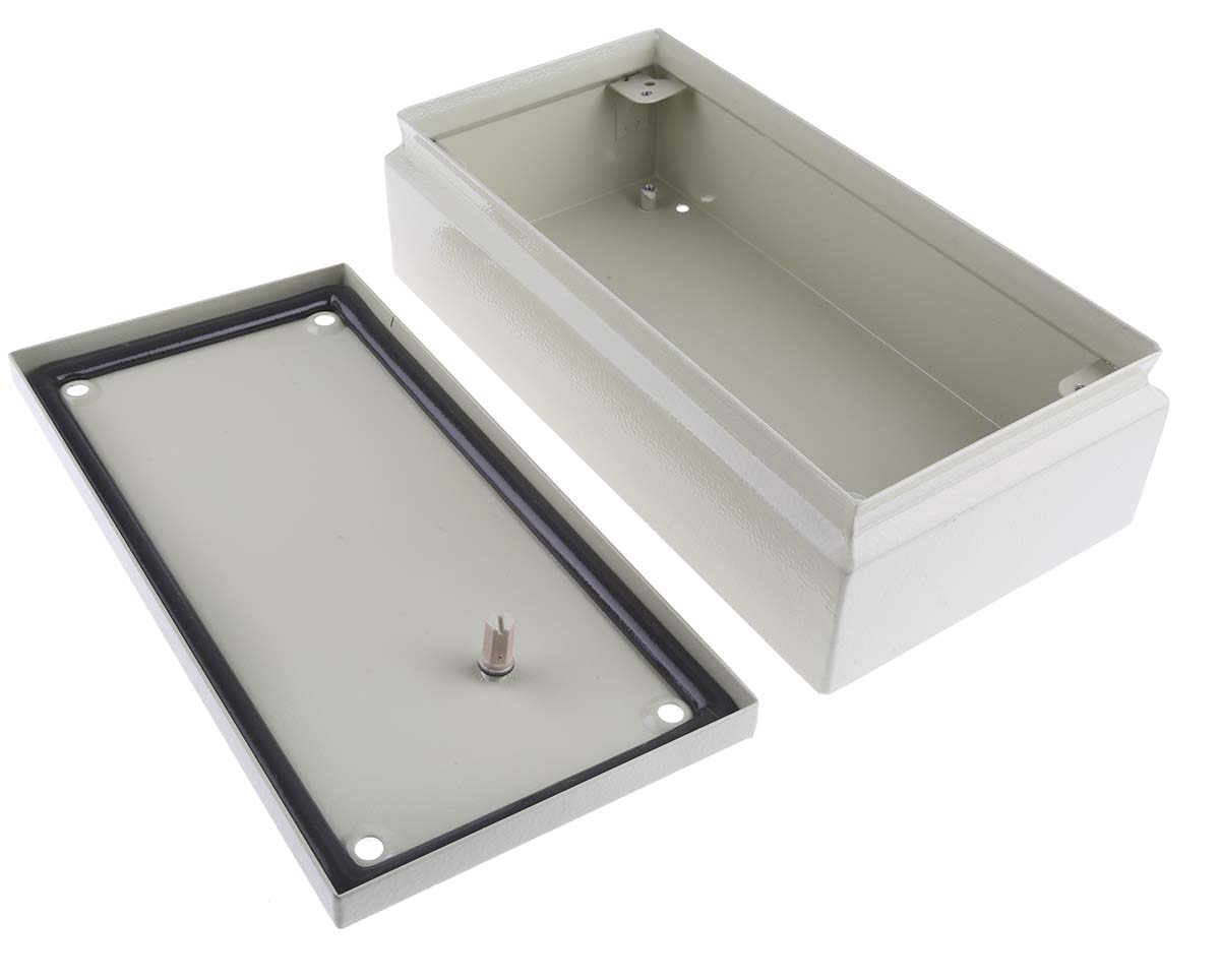 RS PRO Grey Steel Junction Box, IP66, 300 x 150 x 80mm