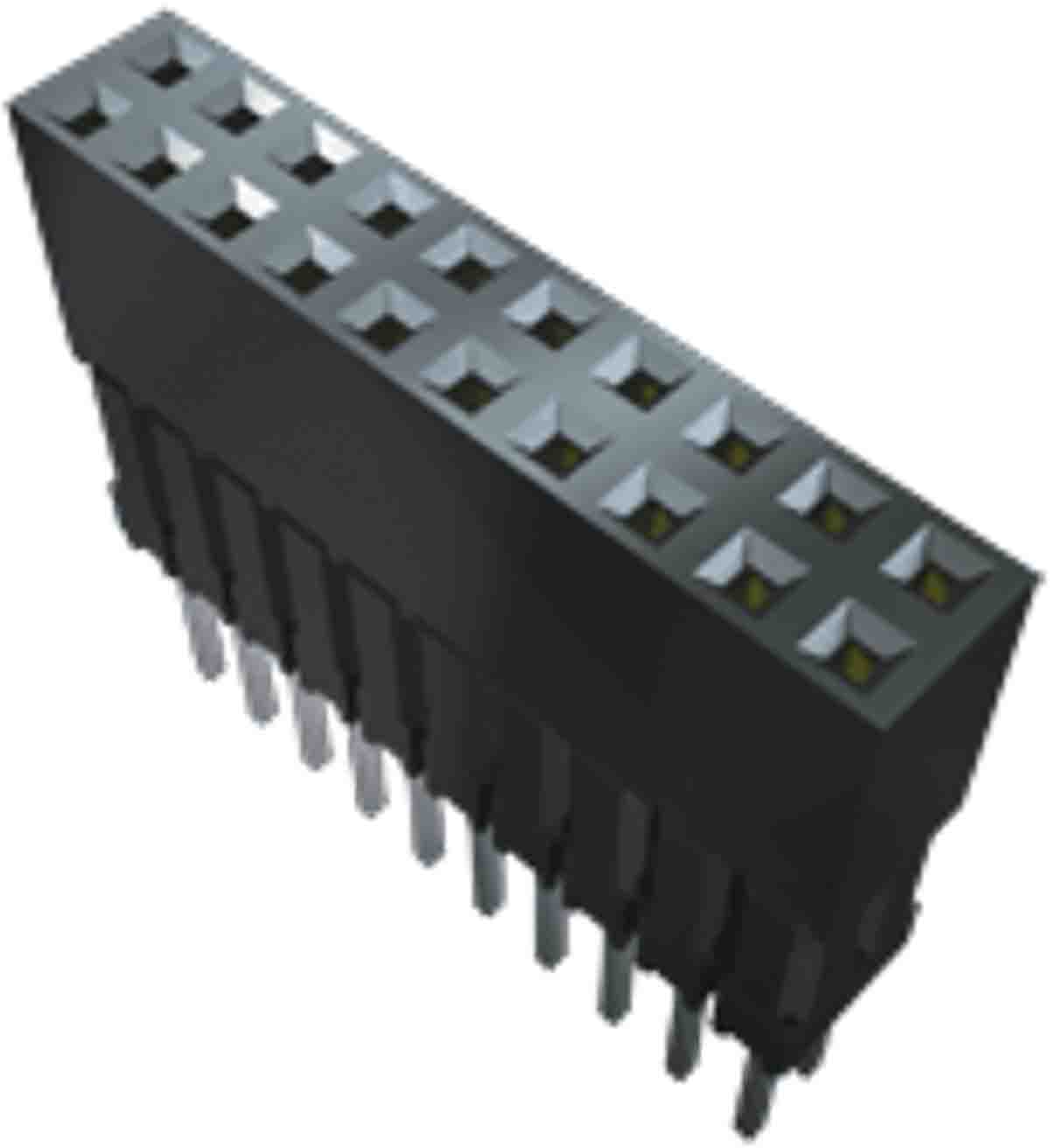 Samtec ESQ Series Vertical Through Hole Mount PCB Socket, 8-Contact, 2-Row, 2.54mm Pitch, Solder Termination