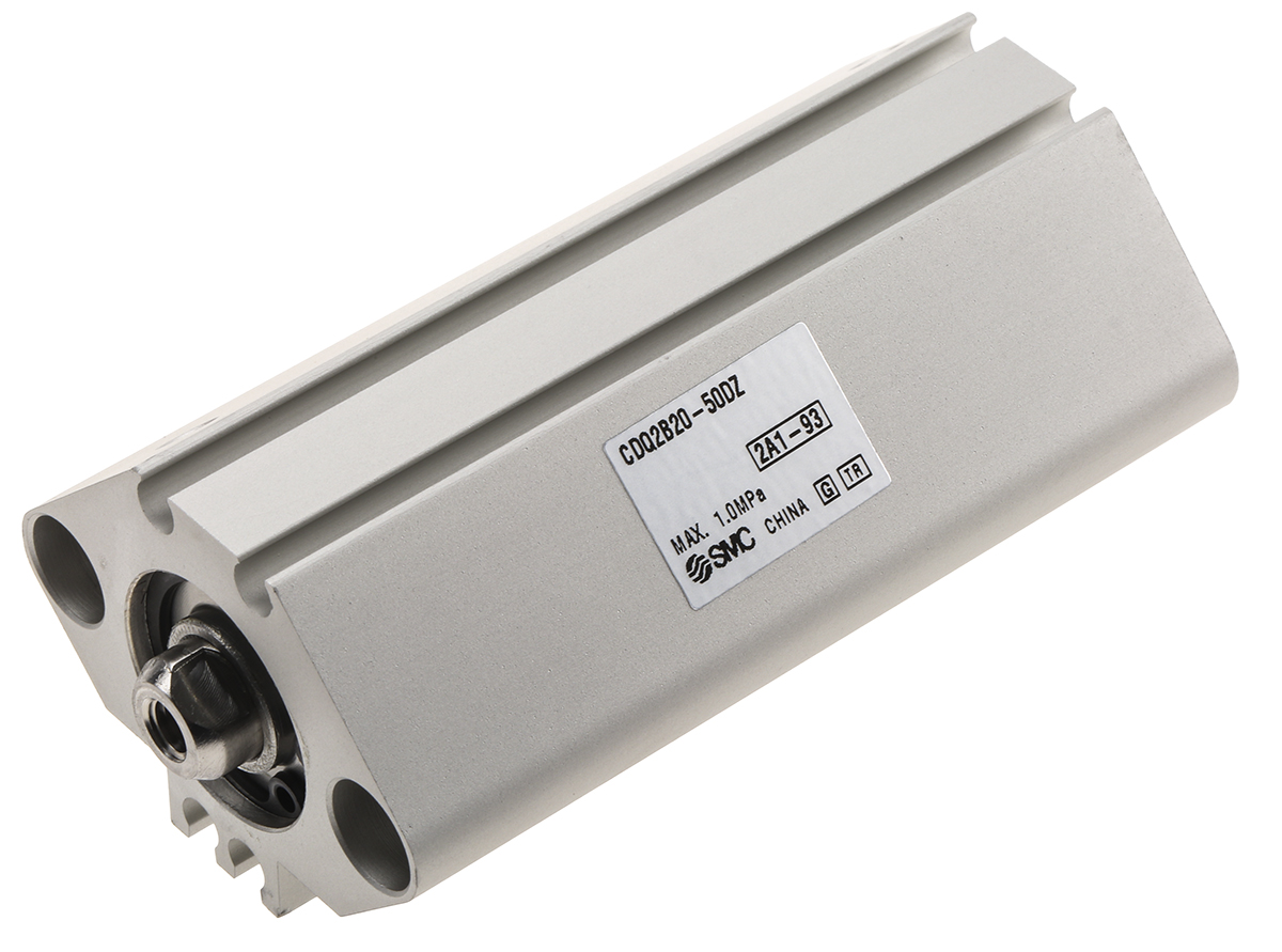 SMC Pneumatic Compact Cylinder - 20 mm Bore, 50 mm CDQ2 Series, Double Acting Acting