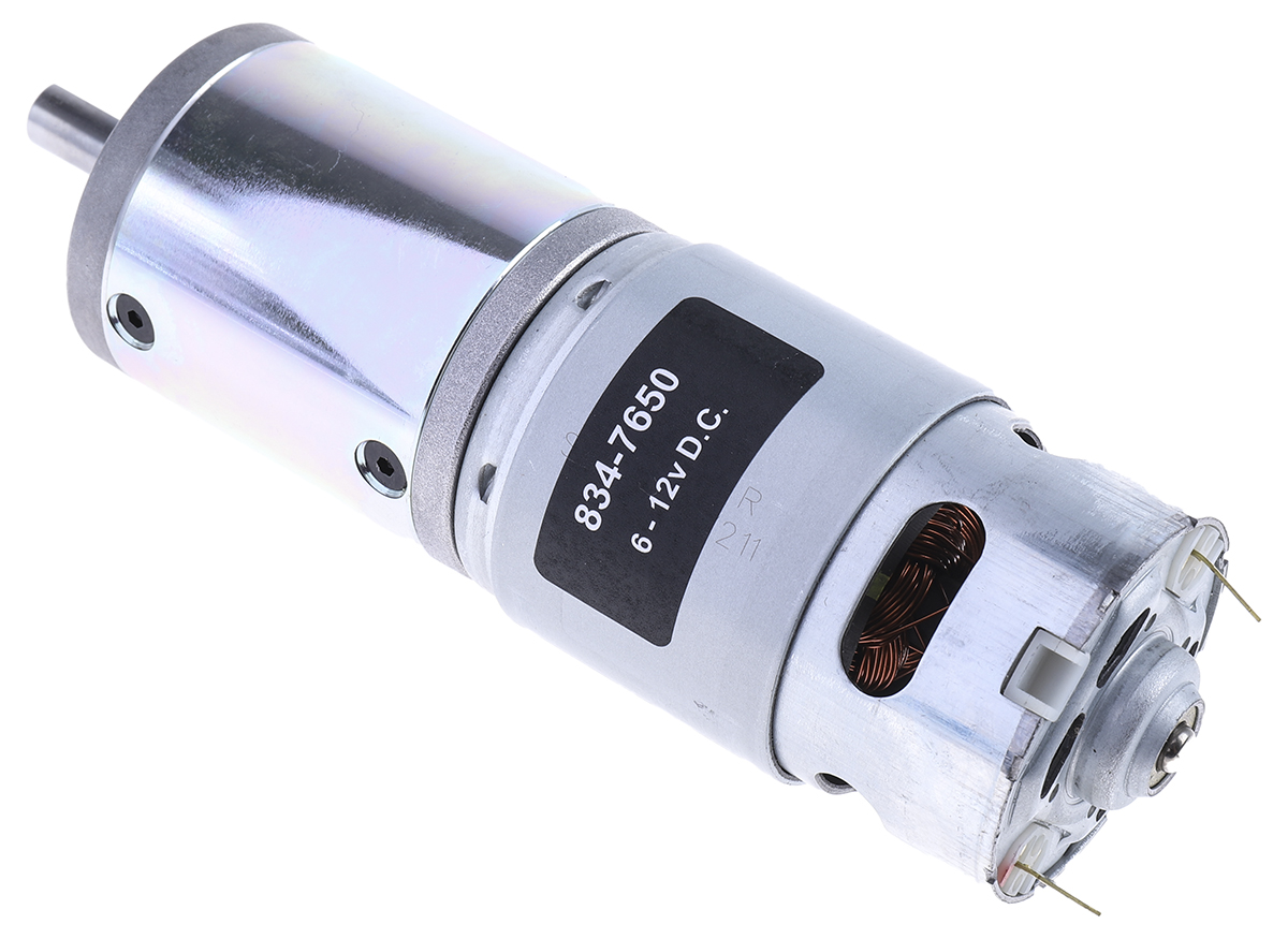 RS PRO Brushed Geared DC Geared Motor, 41.3 W, 12 V dc, 2.5 Nm, 27 rpm, 8mm Shaft Diameter