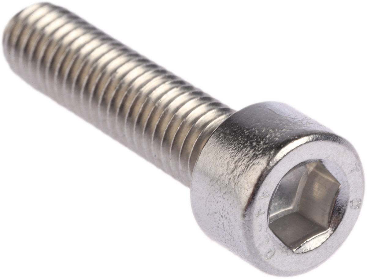 RS PRO Stainless Steel Hex Socket Cap Screw, DIN 912, M6 x 25mm
