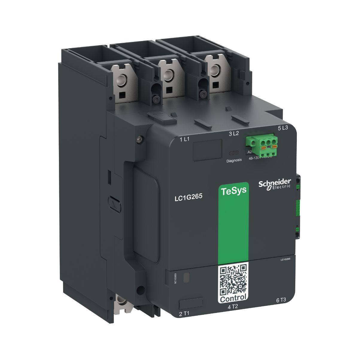 Schneider Electric TeSys F LC1G265 Contactor, 100 → 250 V ac/dc Coil, 3-Pole, 385 A, 1 NO + 1 NC