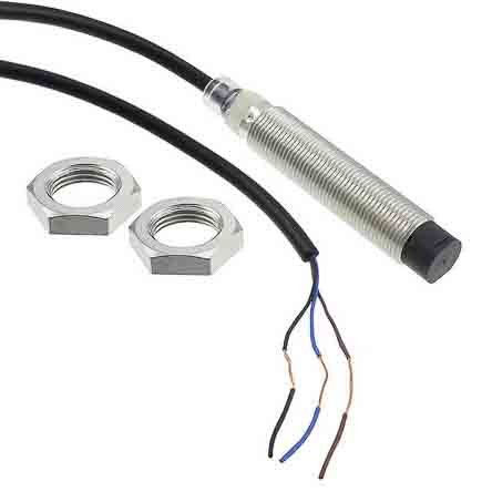 Omron Inductive Threaded Barrel Proximity Sensor, M12, 8 mm Detection, NPN NO, 10 → 30 V dc