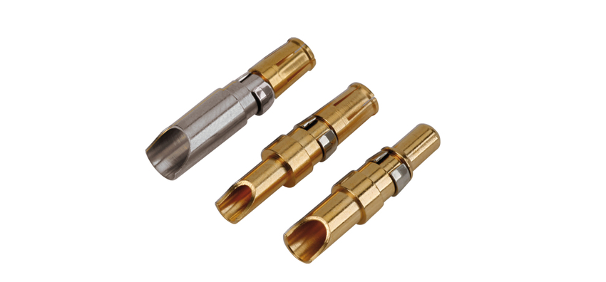 CONEC size 3.6mm Male Solder Cup D-Sub Connector Power Contact, Gold over Nickel Power, 12 → 10 AWG