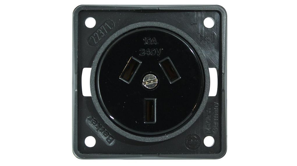Berker 962 Black Plug Socket, 10A