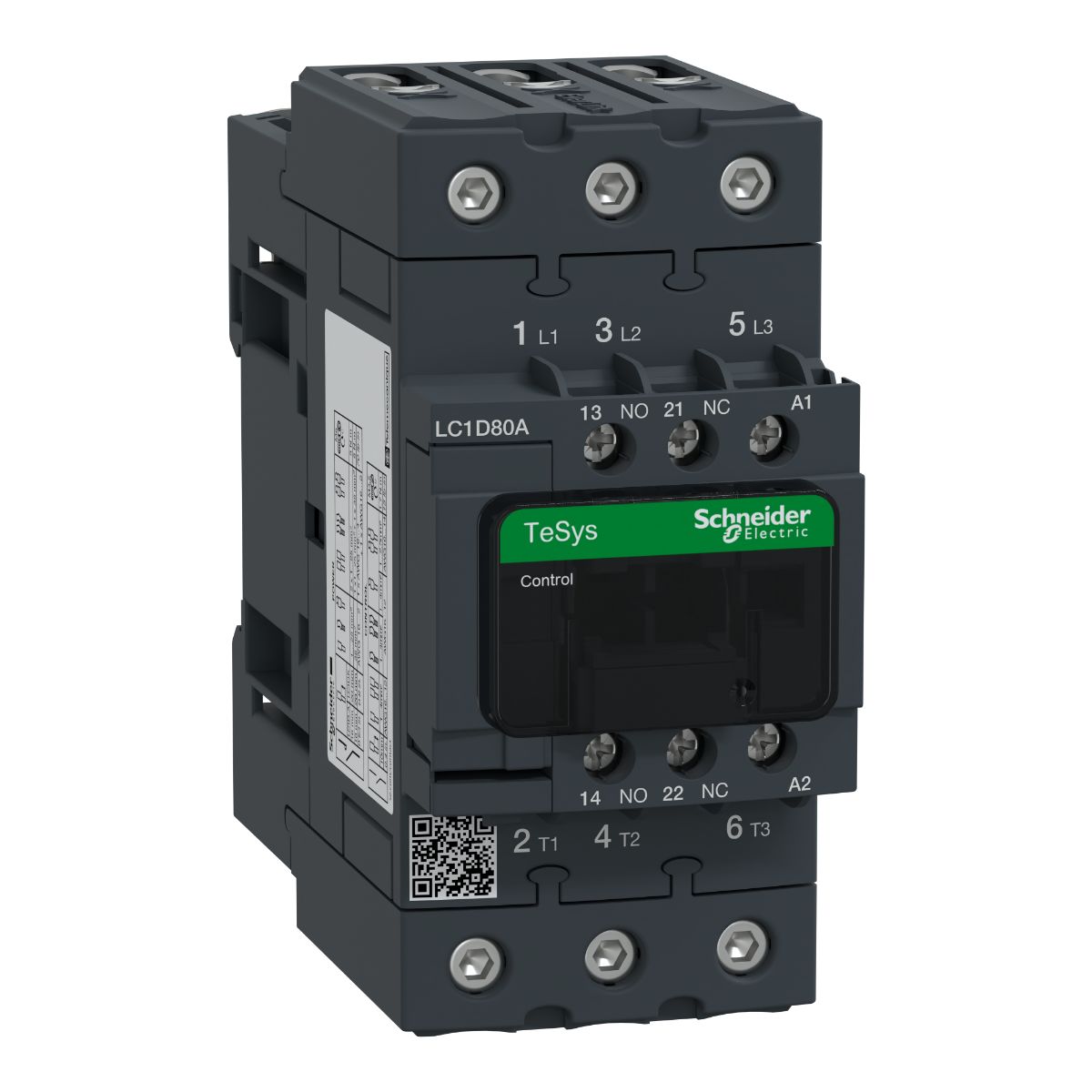 Schneider Electric TeSys D LC1D Contactor, 3-Pole, 80 A, 1 NO + 1 NC