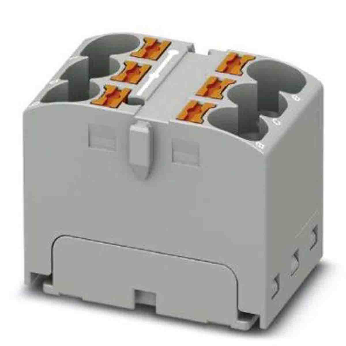 Phoenix Contact Distribution Block, 6 Way, 6mm², 32A, 450 V, Grey