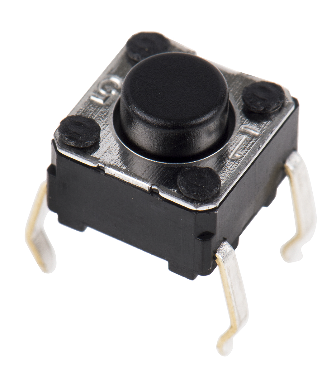 Black Plunger Tactile Switch, SPST 50 mA @ 24 V dc 0.9mm Through Hole