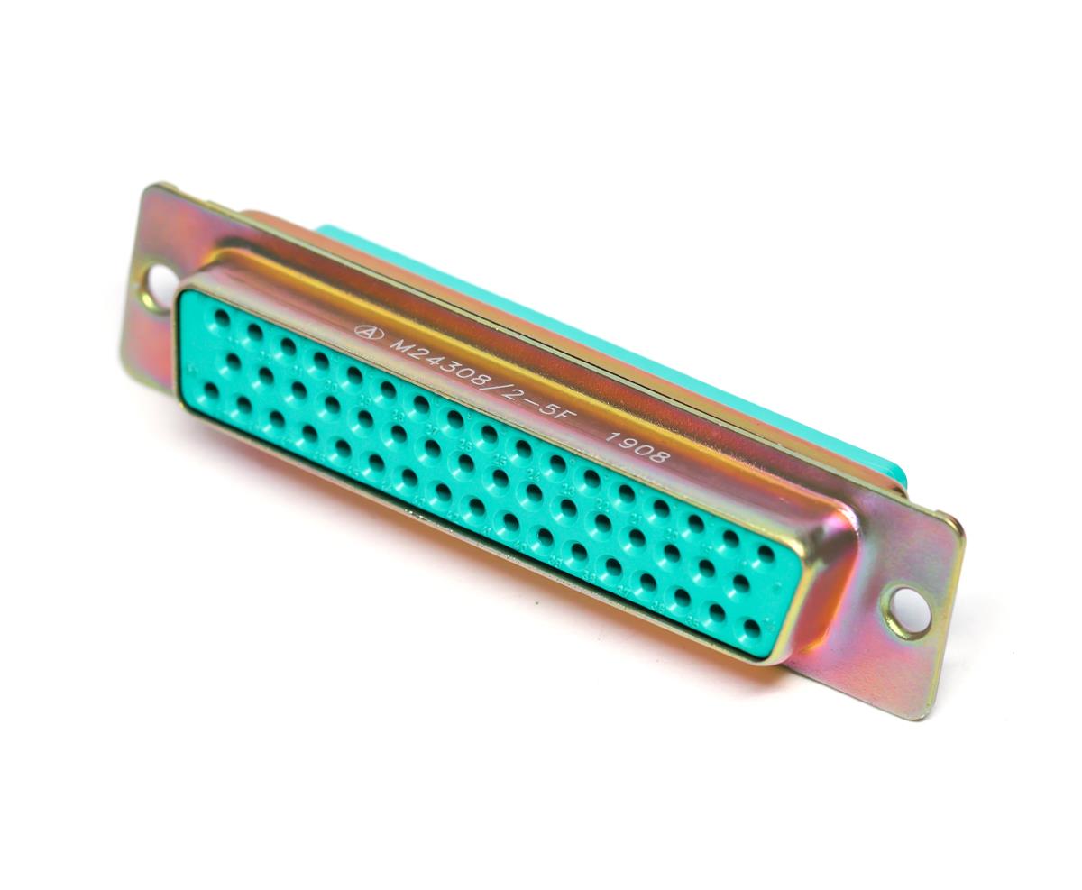 Amphenol India M2000 50 Way Panel Mount D-sub Connector Socket, 2.77mm Pitch, with Panel Mount