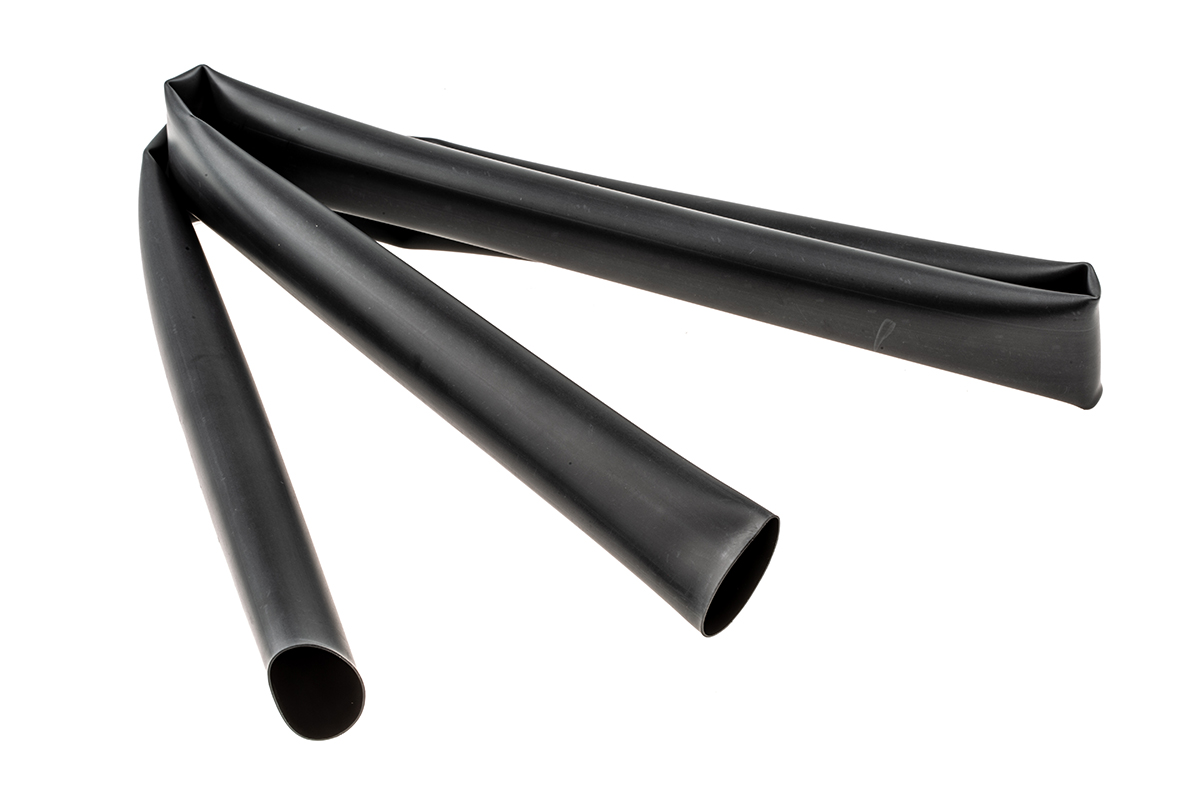 TE Connectivity Adhesive Lined Heat Shrink Tubing, Black 24mm Sleeve Dia. x 1.2m Length 4:1 Ratio, ATUM Series