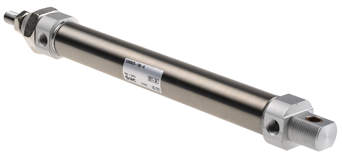 SMC 160 mm Pneumatic Piston Rod Cylinder - CD85 Series, Double Acting Acting