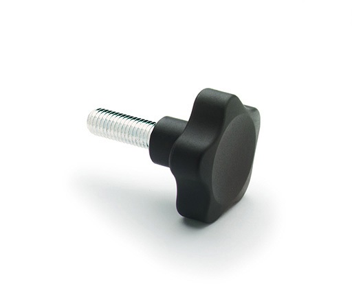 Elesa 166152 Black Polyamide Based Technopolymer Star Knob Knob, M6, Threaded Mount