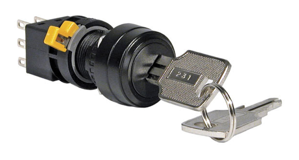 Idec IP65 Push Button Switch, DPDT, 100 mA 3-Way Common-Key