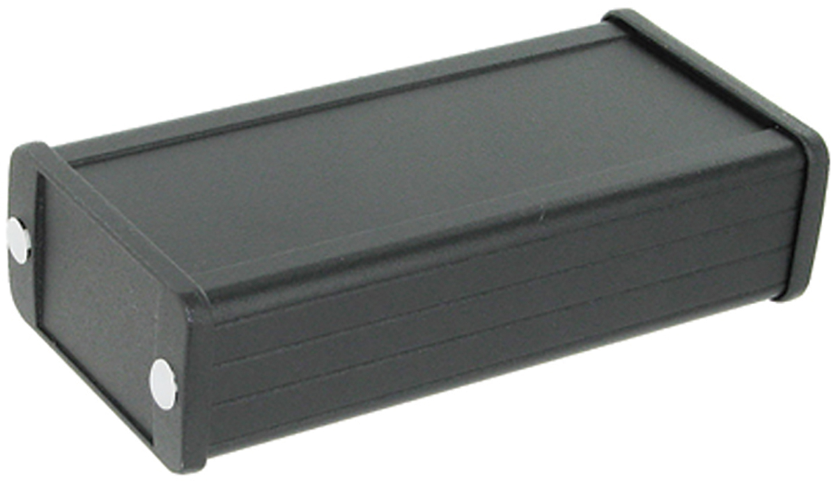 Hammond 1457 Series Black Aluminium Enclosure, IP65, Black Lid, 120 x 59 x 30.9mm