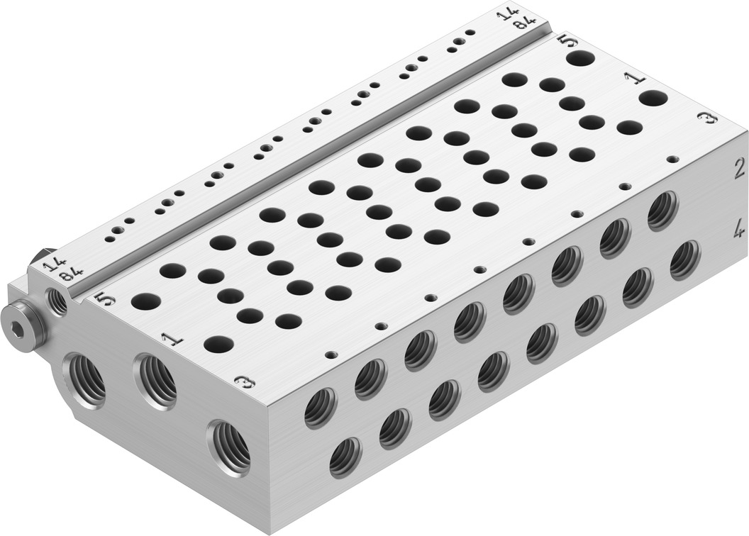 Festo VABM series 8 station G 1/8 Manifold Base for use with VUVG-B Series Sub-Base Valves, 573438