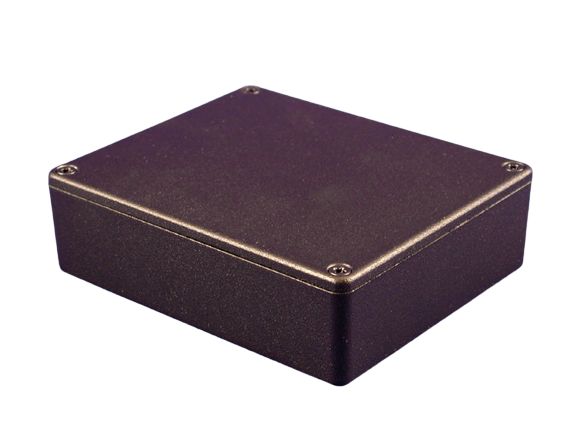 Hammond 1550 Series Black Die Cast Aluminium Junction Box, IP54, 120 x 100 x 31mm