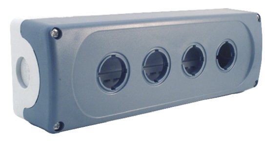 ABB Grey Plastic ABB Modular Push Button Enclosure - 4 Hole 22mm Diameter