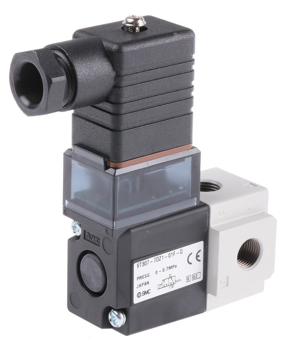 SMC 3/2 Pneumatic Solenoid Valve - Solenoid/Solenoid G 1/8 VT307 Series 240V ac