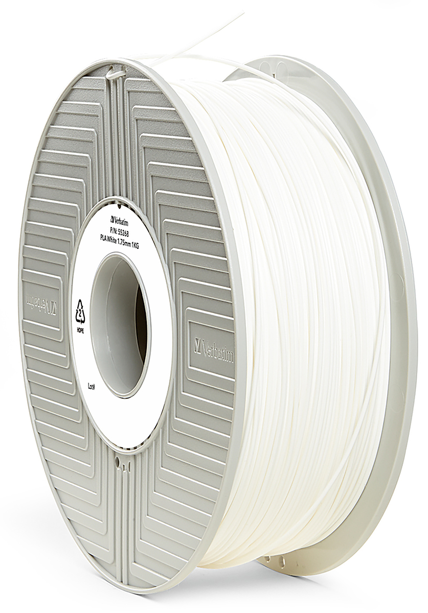 Verbatim 1.75mm White PLA 3D Printer Filament, 1kg