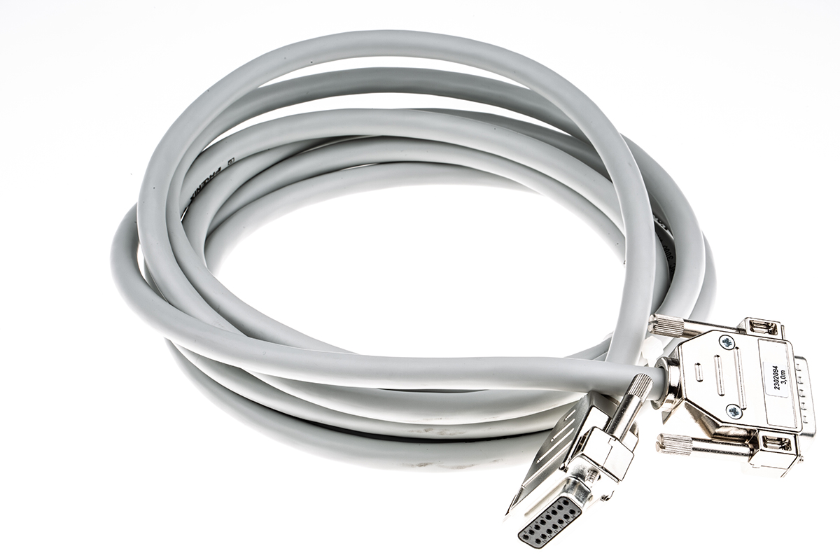 Phoenix Contact Male 15 Pin D-sub to Female 15 Pin D-sub Serial Cable, 3m