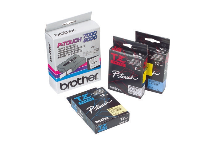 Brother Black on White Label Printer Tape, 8 m Length, 3.5 mm Width