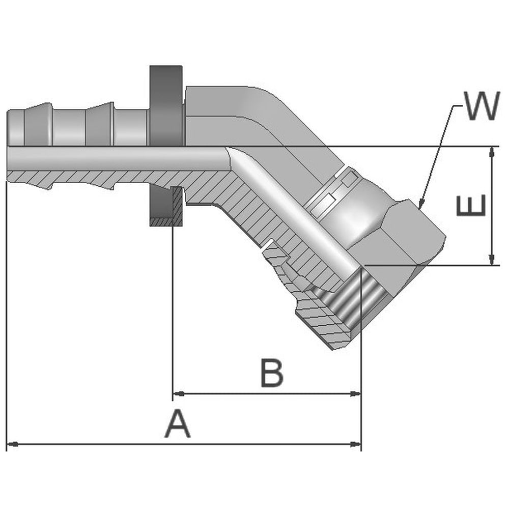 Parker Hydraulic Swivel 1/2 in Hose to M22 Female, 36C82-15-8B