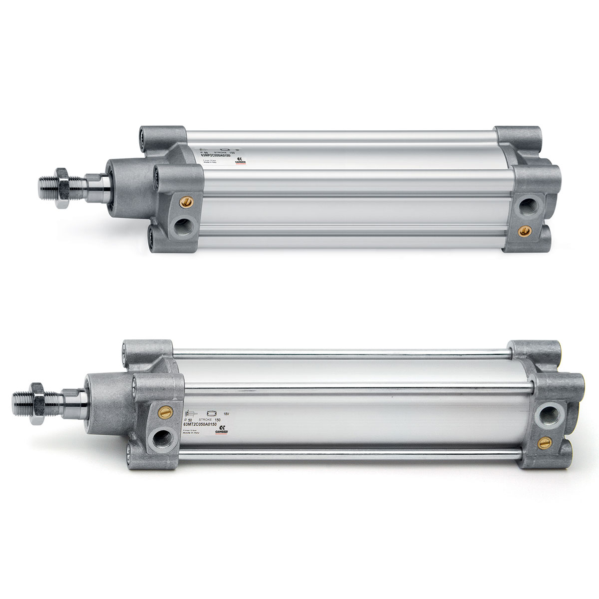 Camozzi Pneumatic Piston Rod Cylinder - 63MP2C040A0100 40 mm Bore, 100 mm 163 mm Series, Double Acting Acting