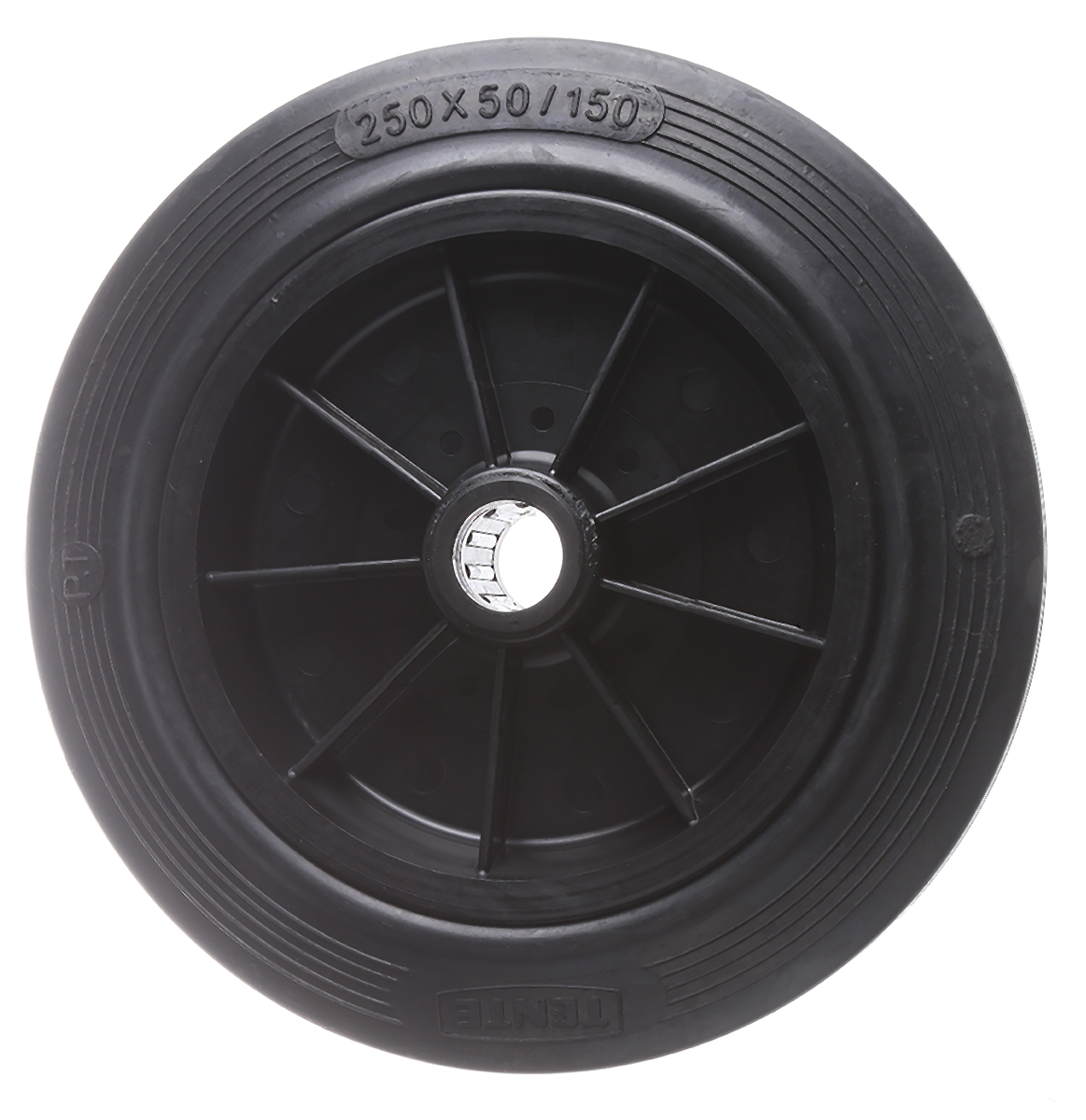 Tente Black Rubber Ageing Resistant Trolley Wheel, 250kg